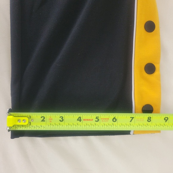 Forever 21 Womens Sweatpants Small Black‎ Yellow Stripe Drawstring Activewear - Picture 6 of 13